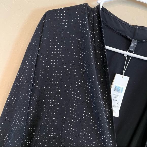 NWT Eileen Fisher black Morse Code kimono style duster jacket - Picture 10 of 16